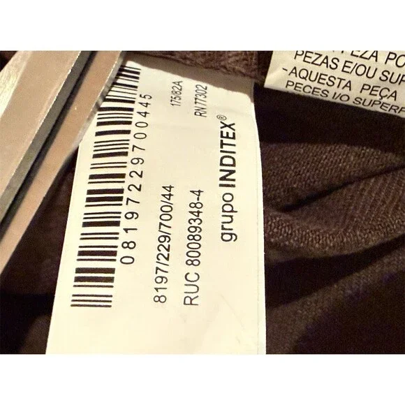 ZARA Jeans Womens Size 12 Brown Straight Leg 5-Pocket High Rise Denim - Picture 7 of 8